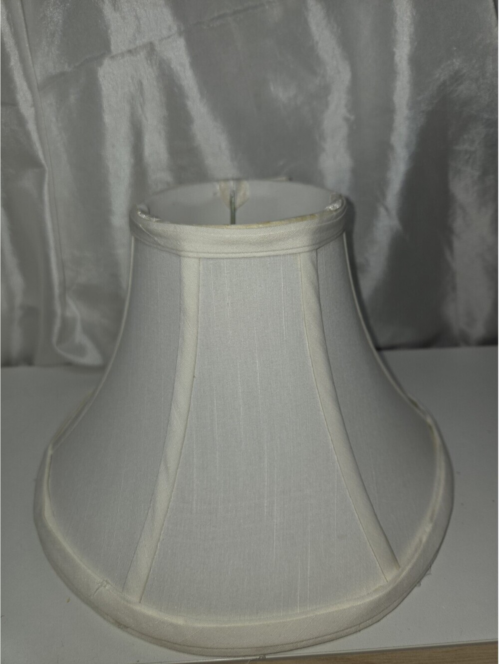 Bell-Shaped Lamp Shade Egg Shell Ivory Color With Uno Fitter 10" Bottom X 6 3/8" - Picture 5 of 9